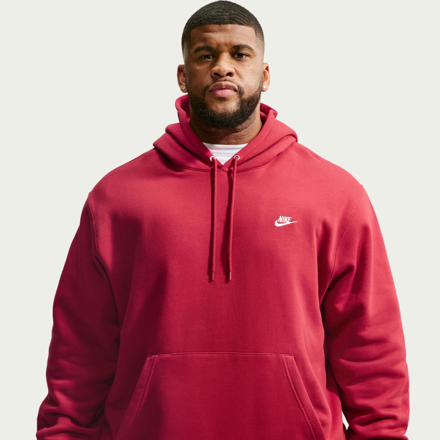 Sweat à capuche Nike Club rouge