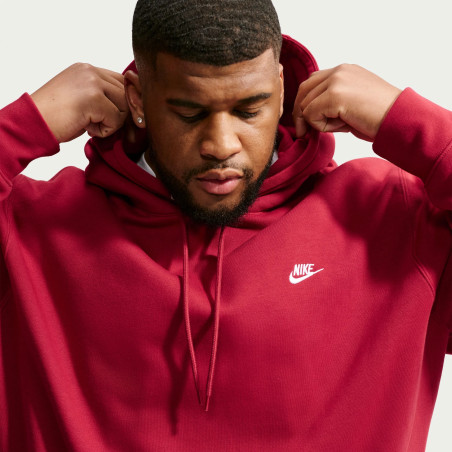 Sweat à capuche Nike Club rouge