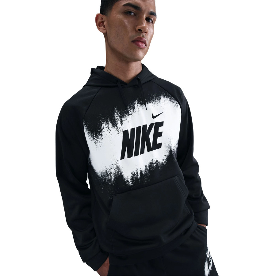 Sweat à capuche Nike Fleece noir blanc