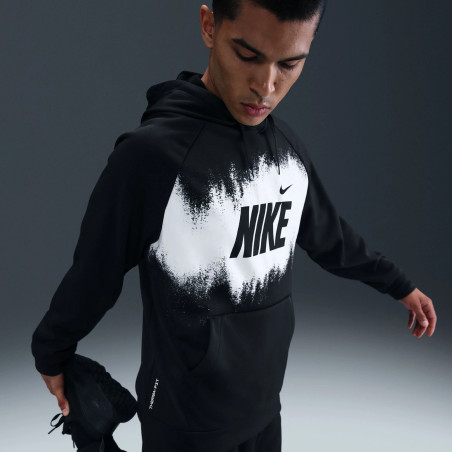 Sweat à capuche Nike Fleece noir blanc