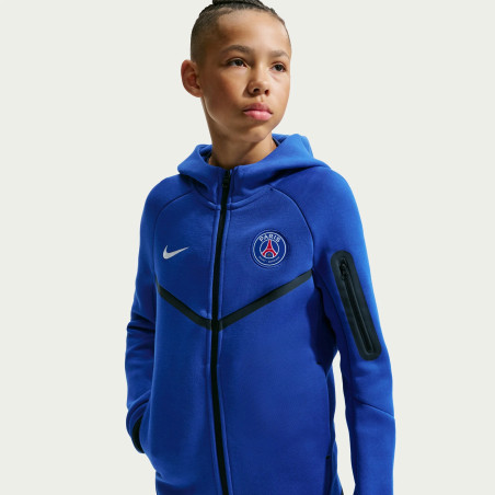 Sweat à capuche junior PSG Tech Fleece bleu
