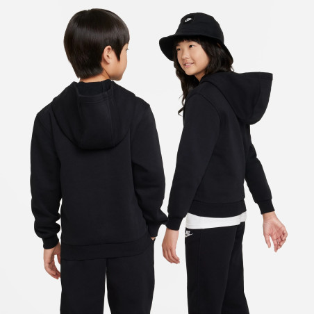 Sweat à capuche junior Nike Club Fleece noir