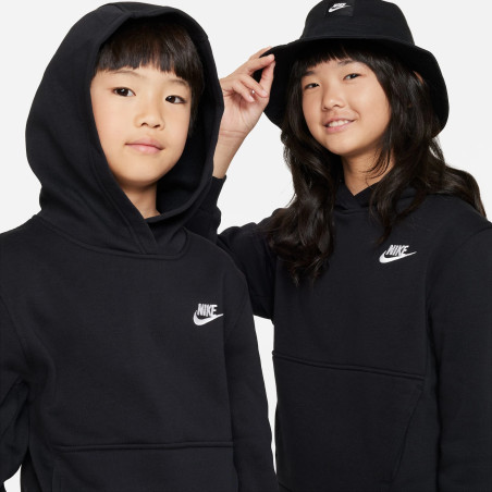Sweat à capuche junior Nike Club Fleece noir