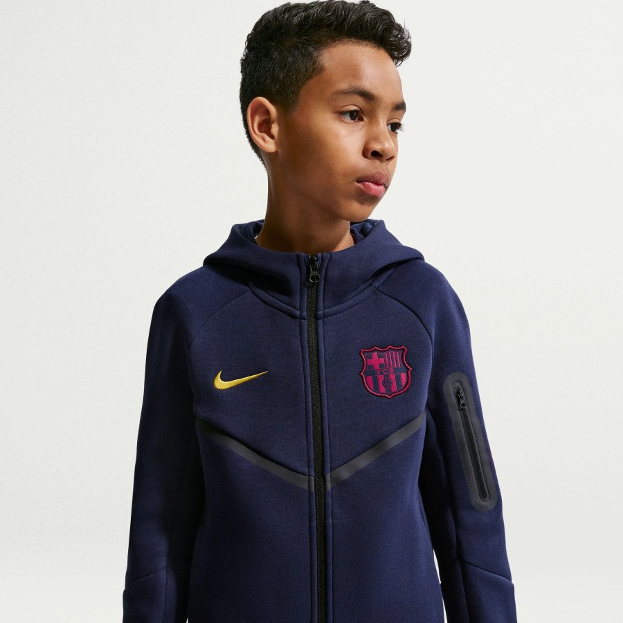Sweat à capuche junior FC Barcelone Tech Fleece bleu