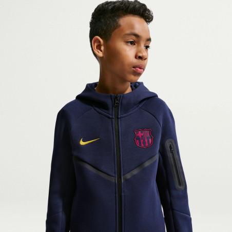 Sweat à capuche junior FC Barcelone Tech Fleece bleu