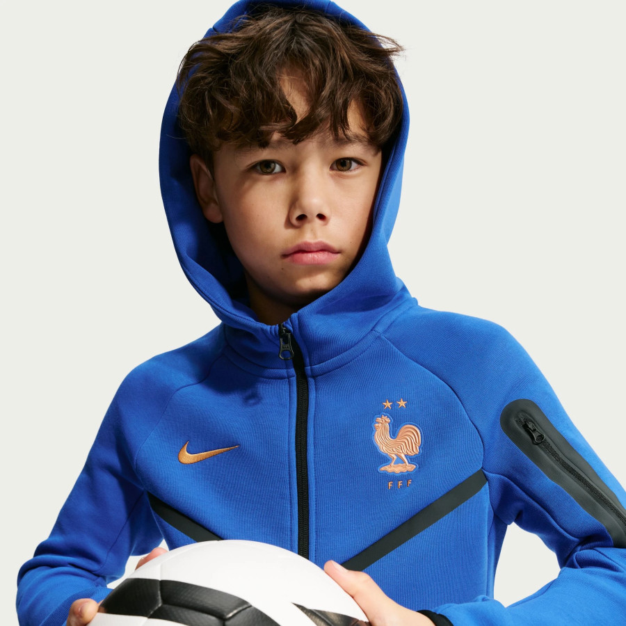 Veste survêtement junior Equipe de France Tech Fleece bleu