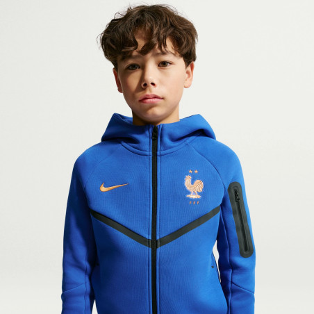 Veste survêtement junior Equipe de France Tech Fleece bleu
