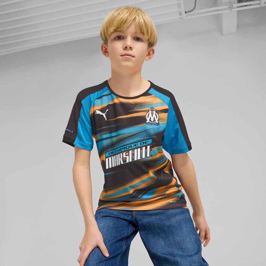 Maillot junior OM Faster bleu orange