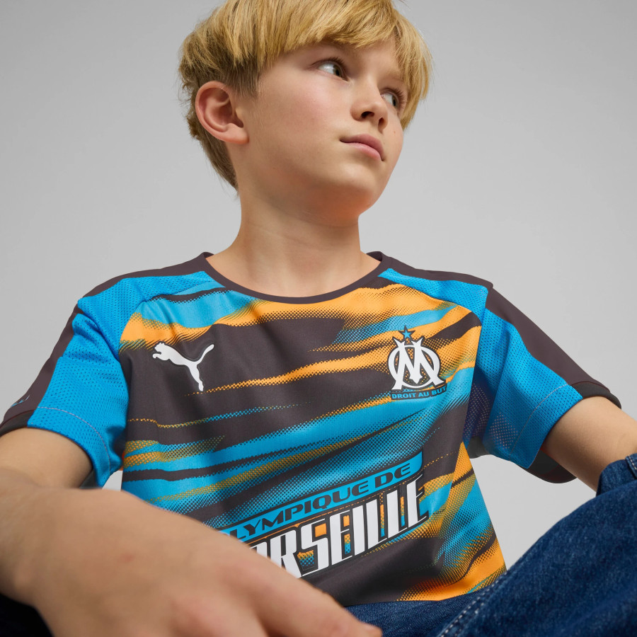 Maillot junior OM Faster bleu orange
