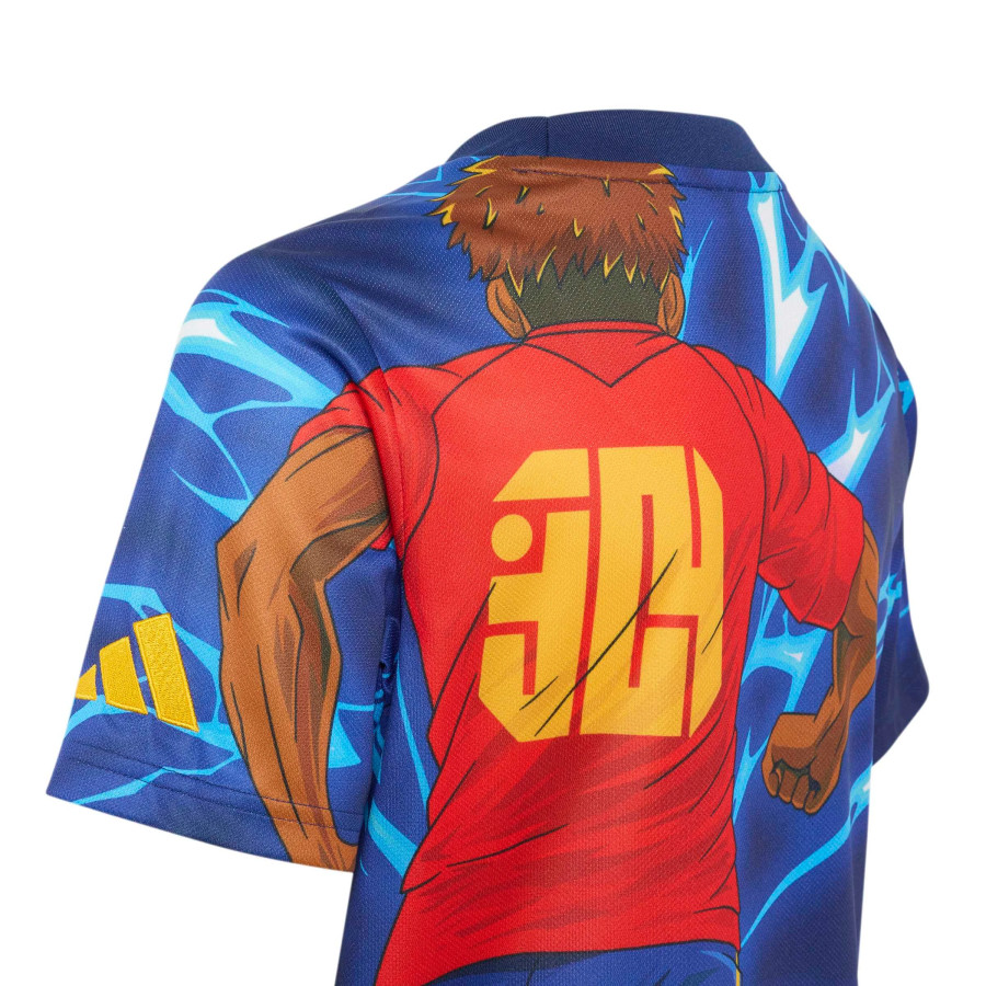 Maillot junior adidas Lamine Yamal bleu rouge