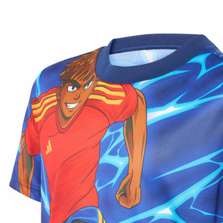 Maillot junior adidas Lamine Yamal bleu rouge