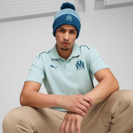 Bonnet à pompon OM bleu