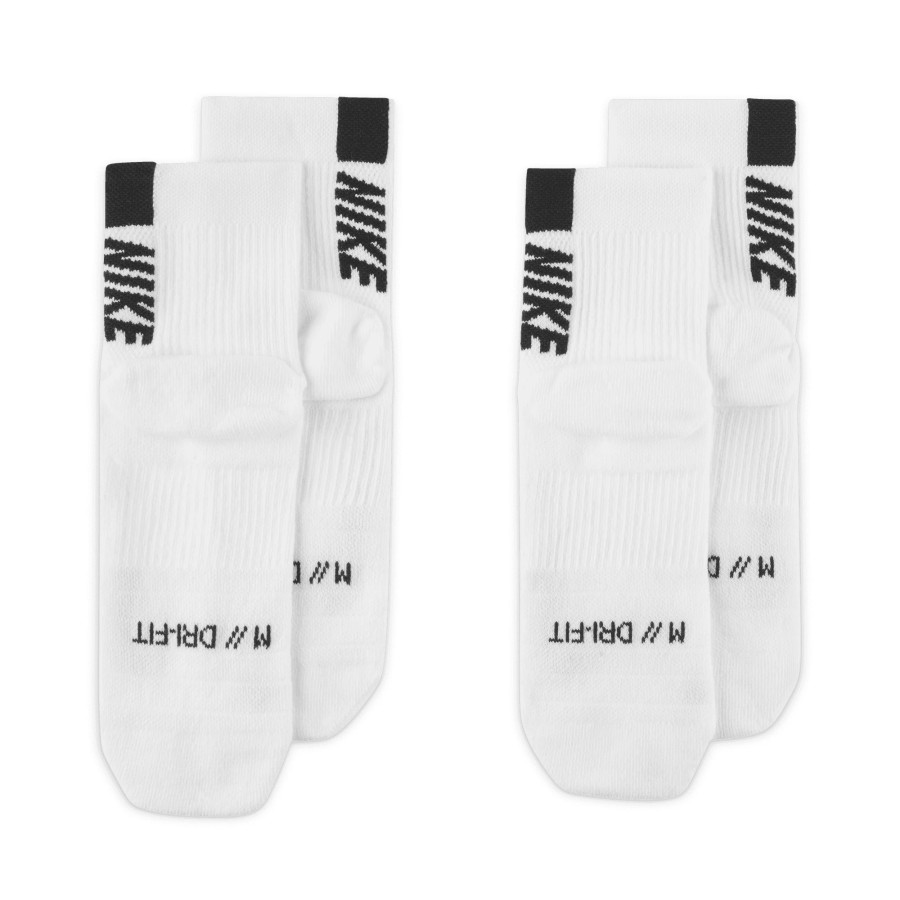 Lot 2 paires chaussettes Nike Multiplier blanc