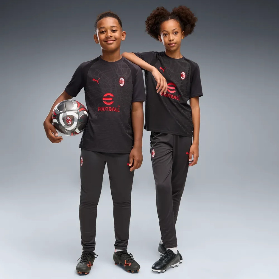 Maillot entraînement junior Milan AC noir rouge