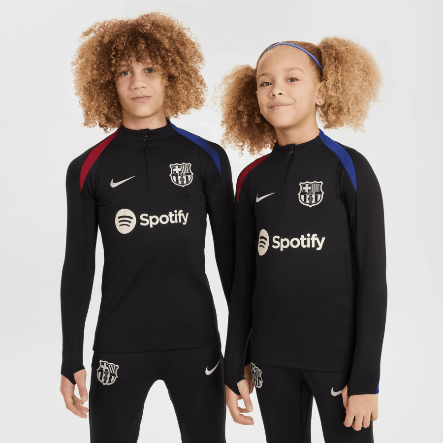 Sweat zippé junior FC Barcelone noir