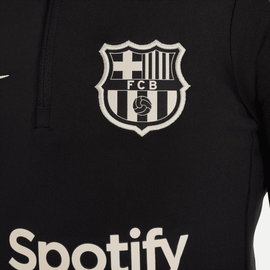 Sweat zippé junior FC Barcelone noir