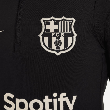 Sweat zippé junior FC Barcelone noir