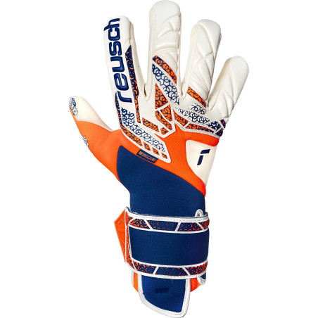 Gants gardien Reusch Attrakt Gold x Gardian bleu orange