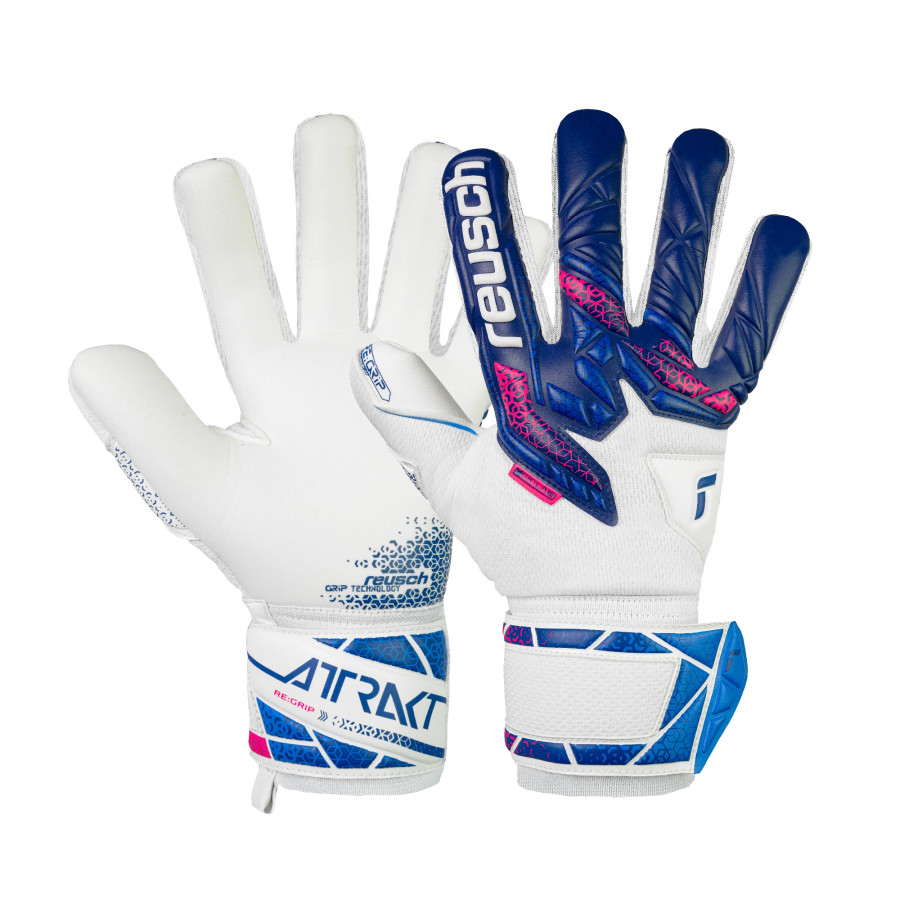 Gants gardien Reusch Attrakt Re Grip NC blanc bleu