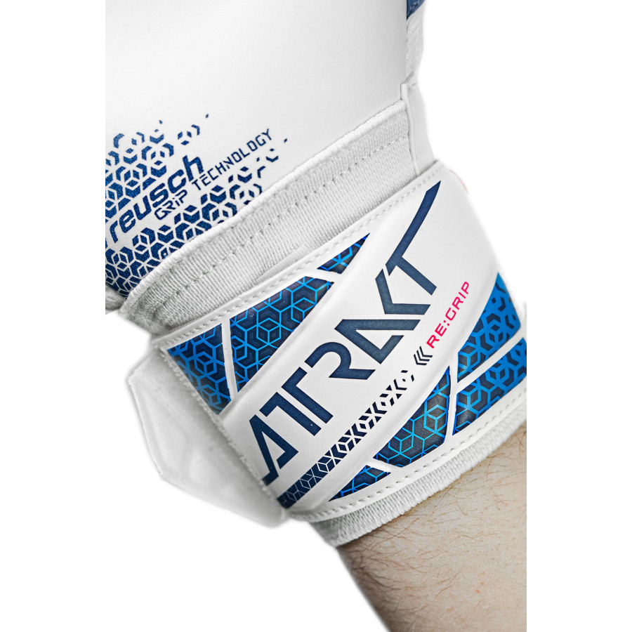 Gants gardien Reusch Attrakt Re Grip NC blanc bleu