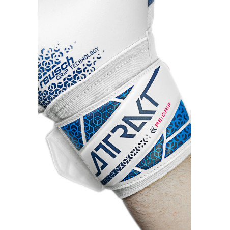 Gants gardien Reusch Attrakt Re Grip NC blanc bleu