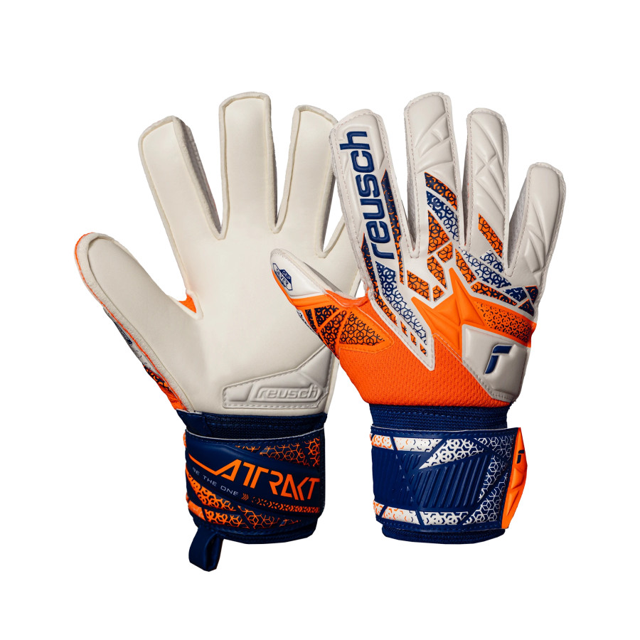 Gants gardien junior Reusch Attrakt Silver blanc orange