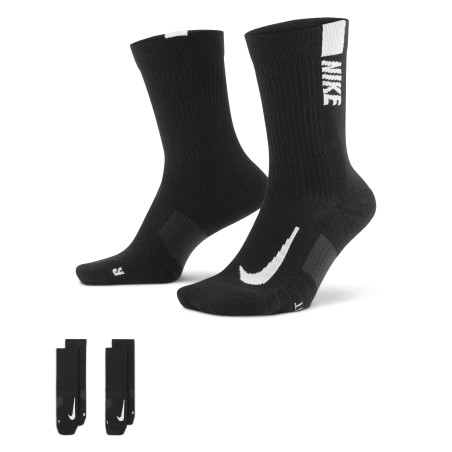 Lot 2 paires chaussettes hautes Nike Multiplier noir