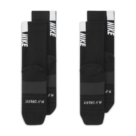Lot 2 paires chaussettes hautes Nike Multiplier noir
