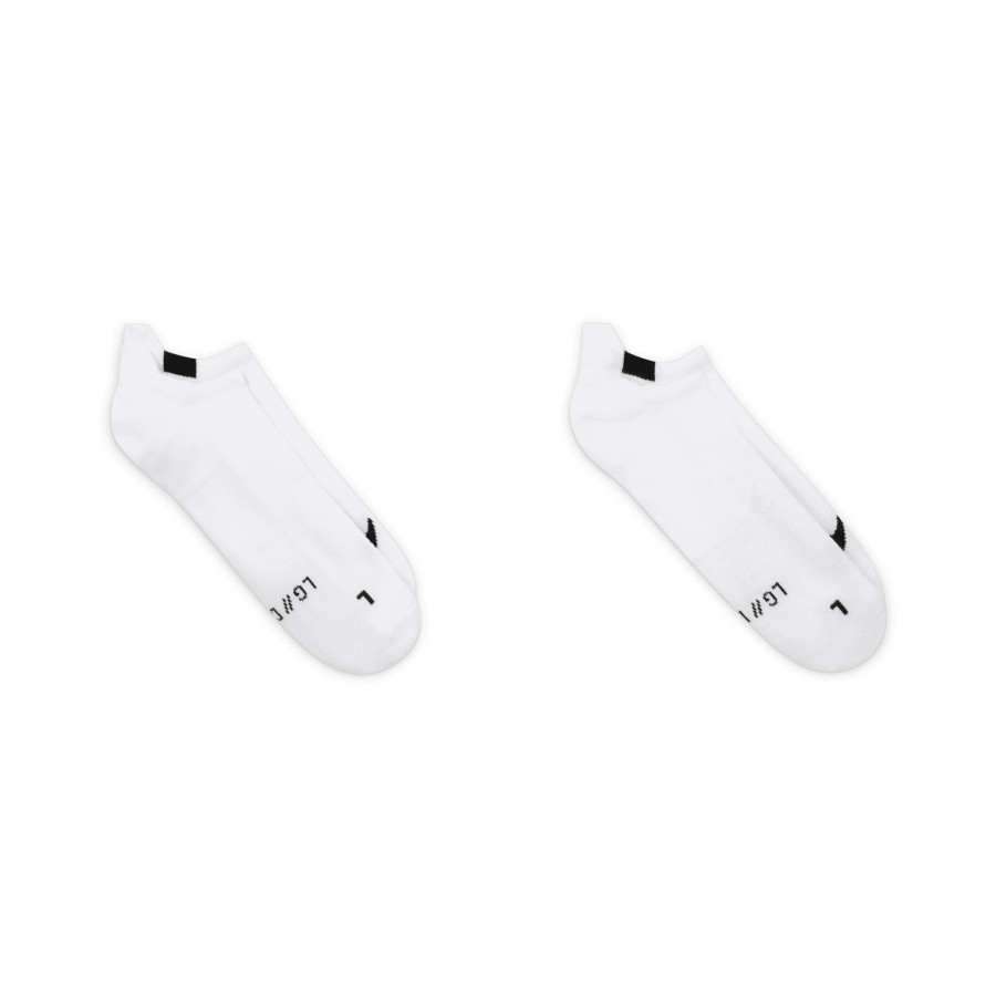 Lot 2 paires chaussettes invisibles Nike Multiplier blanc