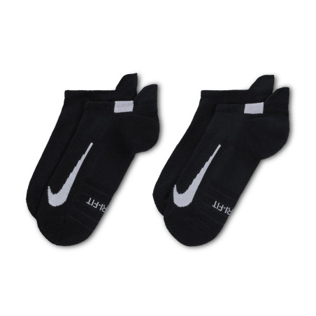 Lot 2 paires chaussettes invisibles Nike Multiplier noir