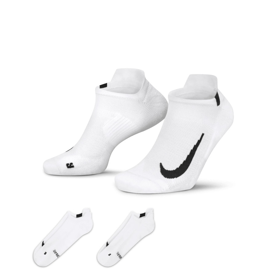 Lot 2 paires chaussettes invisibles Nike Multiplier blanc