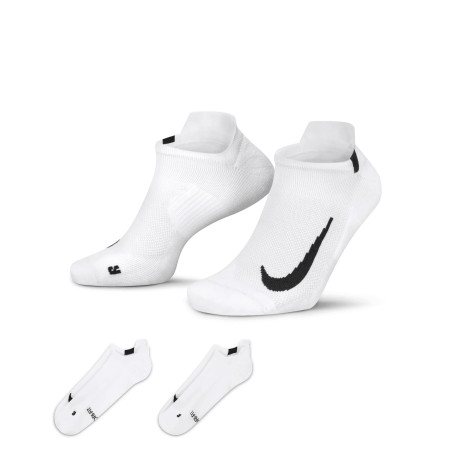 Lot 2 paires chaussettes invisibles Nike Multiplier blanc
