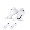 Lot 2 paires chaussettes invisibles Nike Multiplier blanc