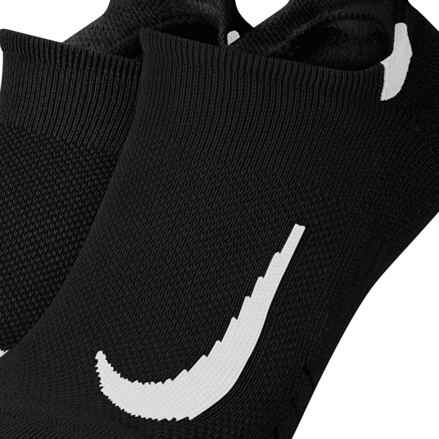 Lot 2 paires chaussettes invisibles Nike Multiplier noir