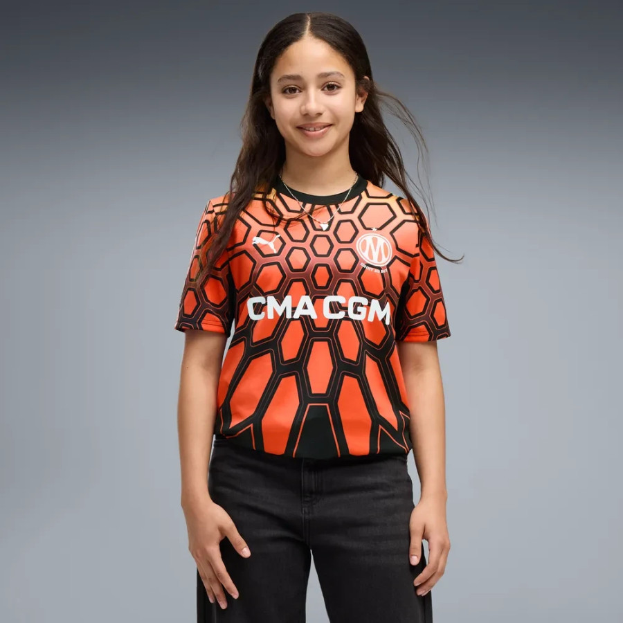 Maillot gardien junior OM noir orange 2026/27
