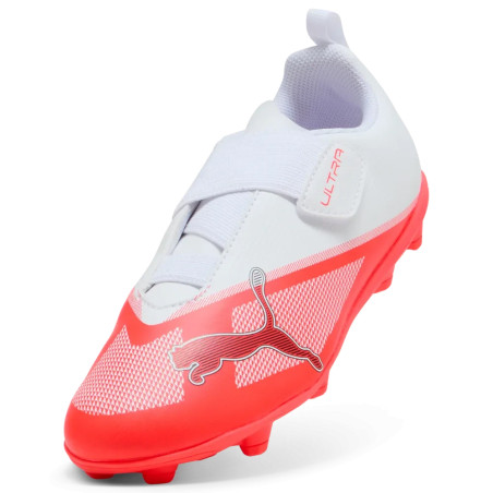 Puma Ultra 7 Play V junior FG/AG blanc rouge