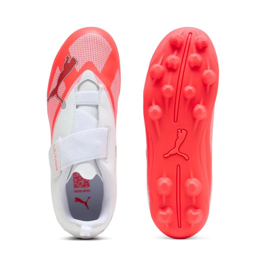 Puma Ultra 7 Play V junior FG/AG blanc rouge