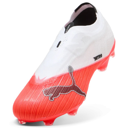 Puma Ultra Nitro 7 Match Laceless FG/AG blanc rouge