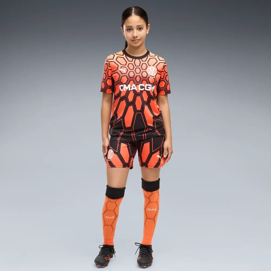 Short gardien junior OM noir orange 2026/27