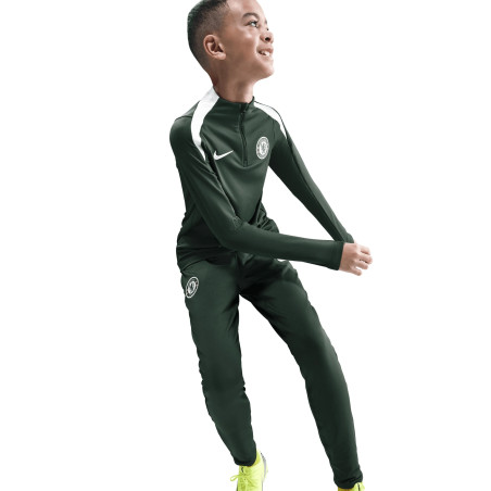 Sweat zippé junior Chelsea vert kaki