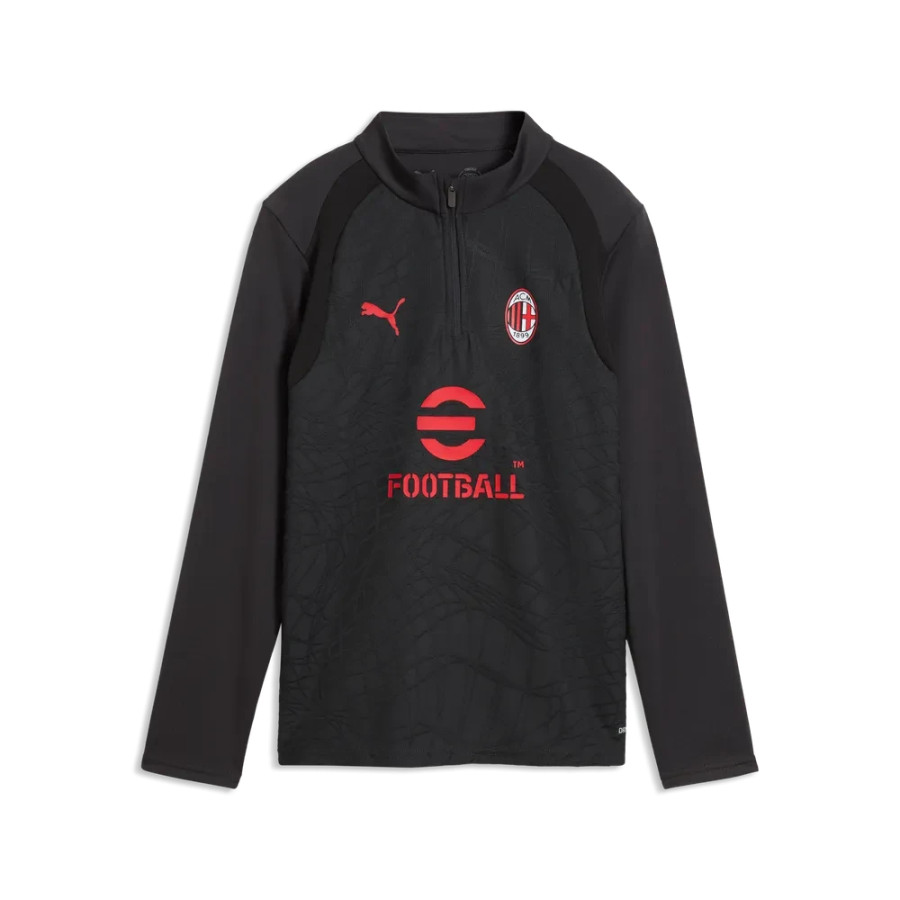 Sweat zippé junior Milan AC noir rouge