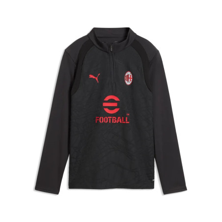 Sweat zippé junior Milan AC noir rouge