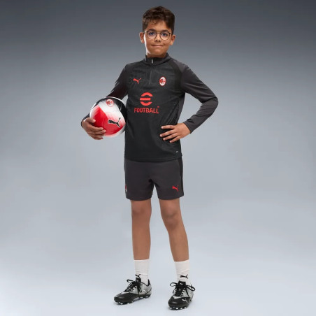 Sweat zippé junior Milan AC noir rouge