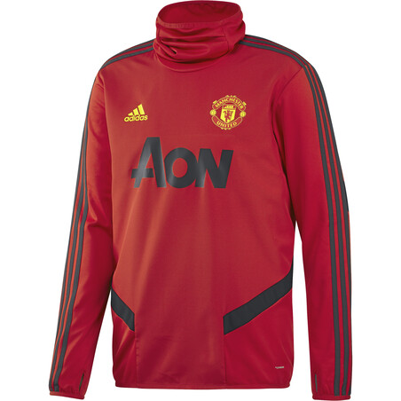 Sweat col montant Manchester United rouge noir 2019/20