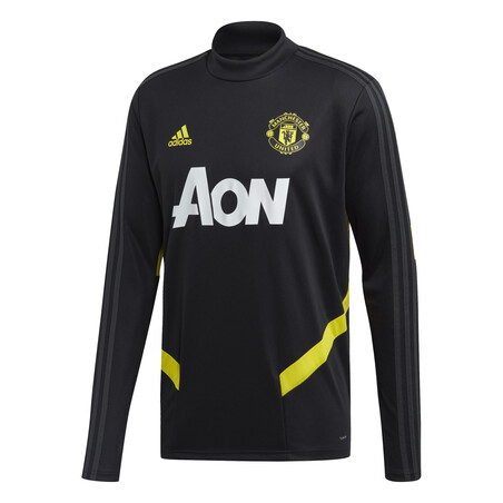Sweat entraînement Manchester United noir jaune 2019/20