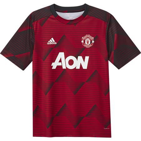 Maillot avant match junior Manchester United graphic rouge noir 2019/20