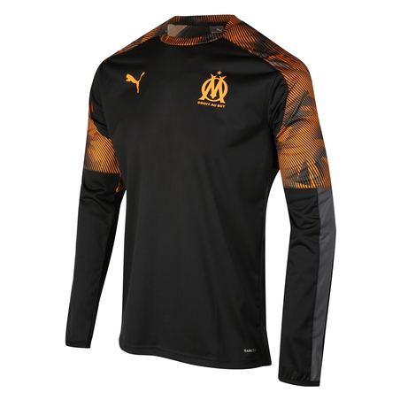 Sweat entraînement OM noir orange 2019/20