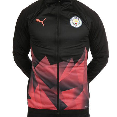 Veste survêtement Manchester City Stadium noir orange 2019/20