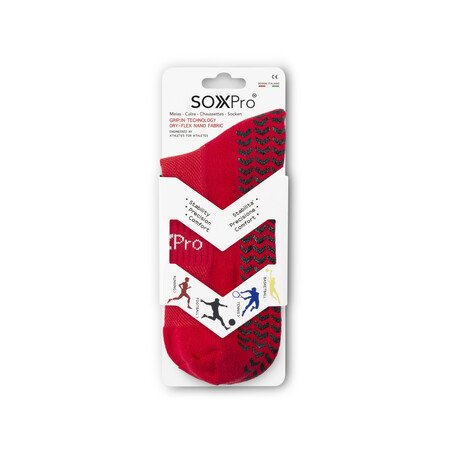 Chaussettes SOXPRO Grip & Anti Slip rouge