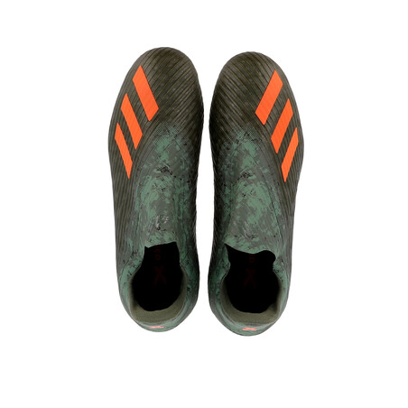 X 19+ junior Laceless FG vert orange